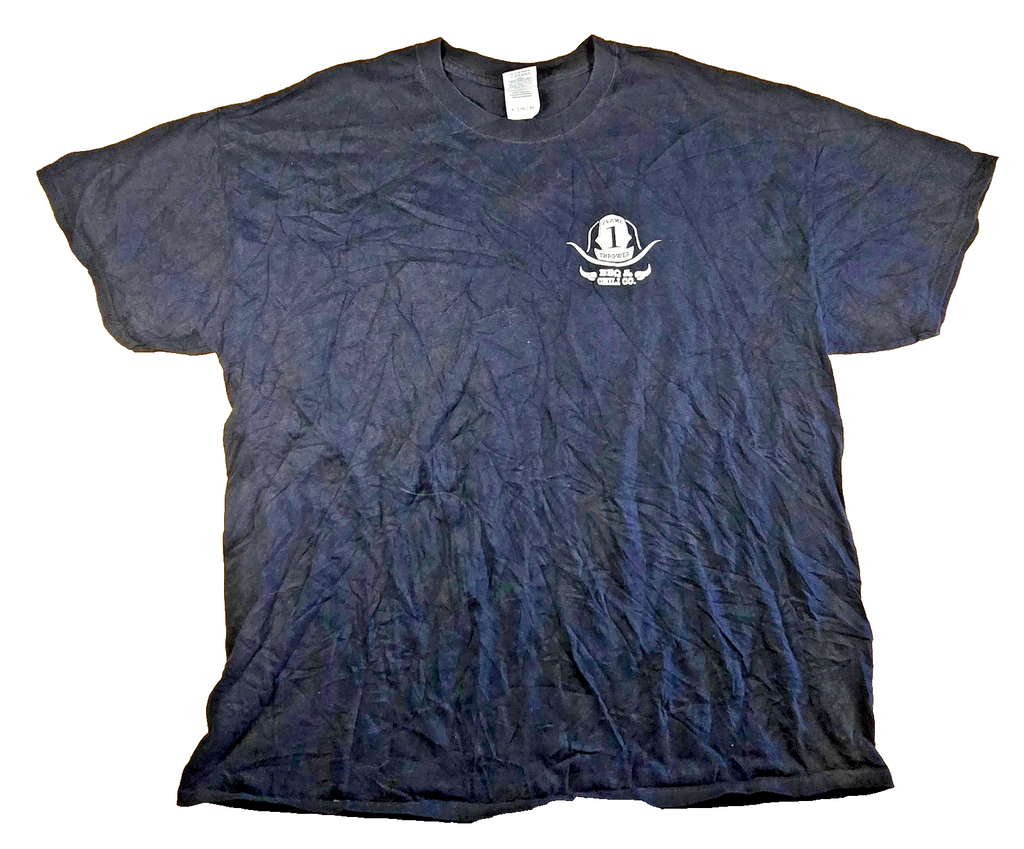 Flamethrower BBQ & Chili Co T Shirt XL Black Gildan Ultra Cotton Firefighter Tee