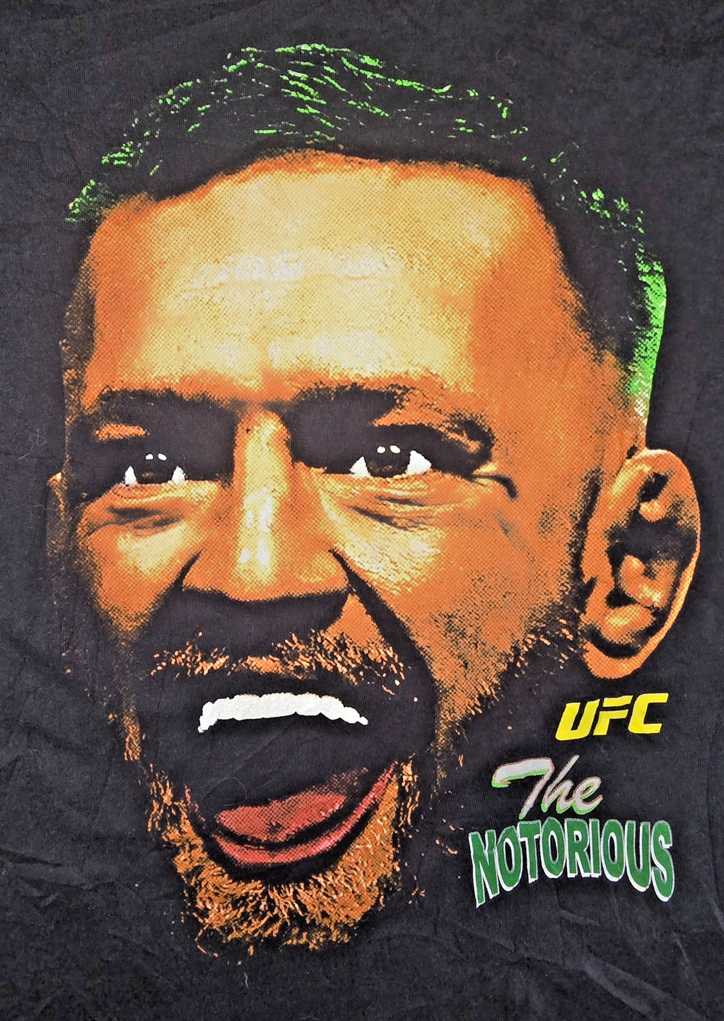 UFC Conor McGregor The Notorious T Shirt Large Black MMA Double Sided Graphic