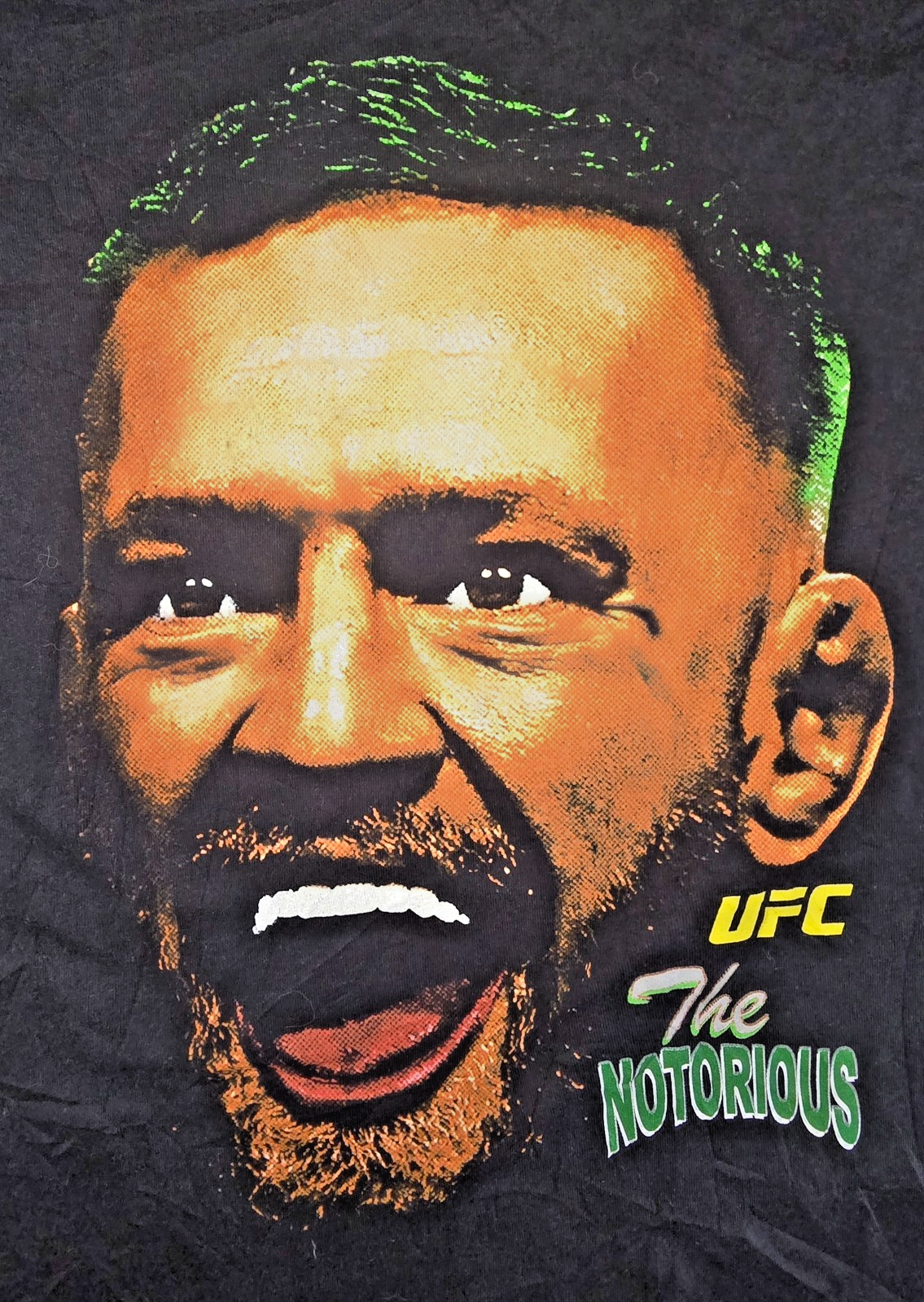 UFC Conor McGregor The Notorious T Shirt Large Black MMA Double Sided Graphic