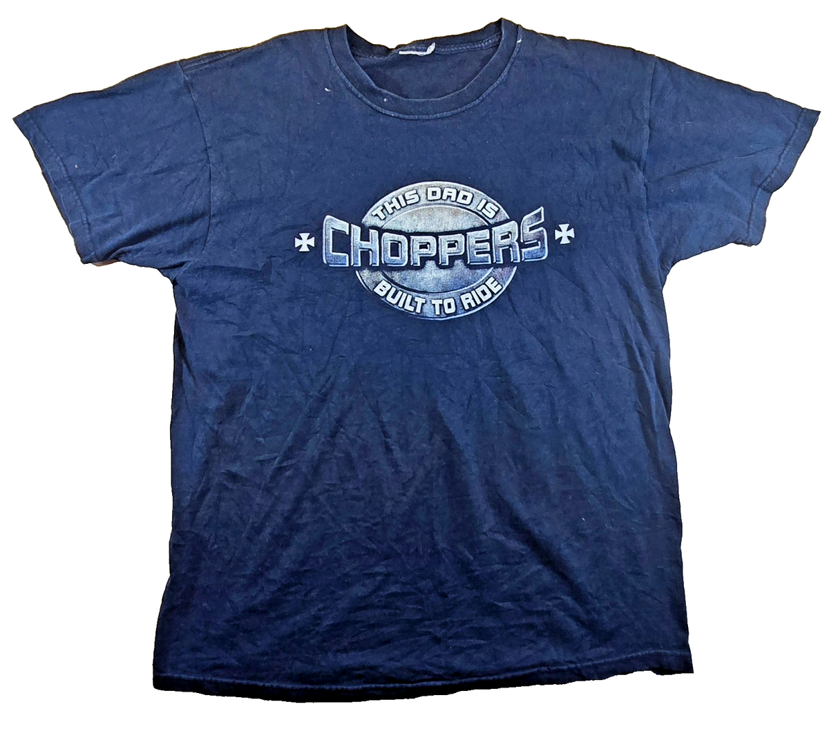 Choppers Motorcycle T Shirt Black Cut Tag Biker Built To Ride Graphic Tee