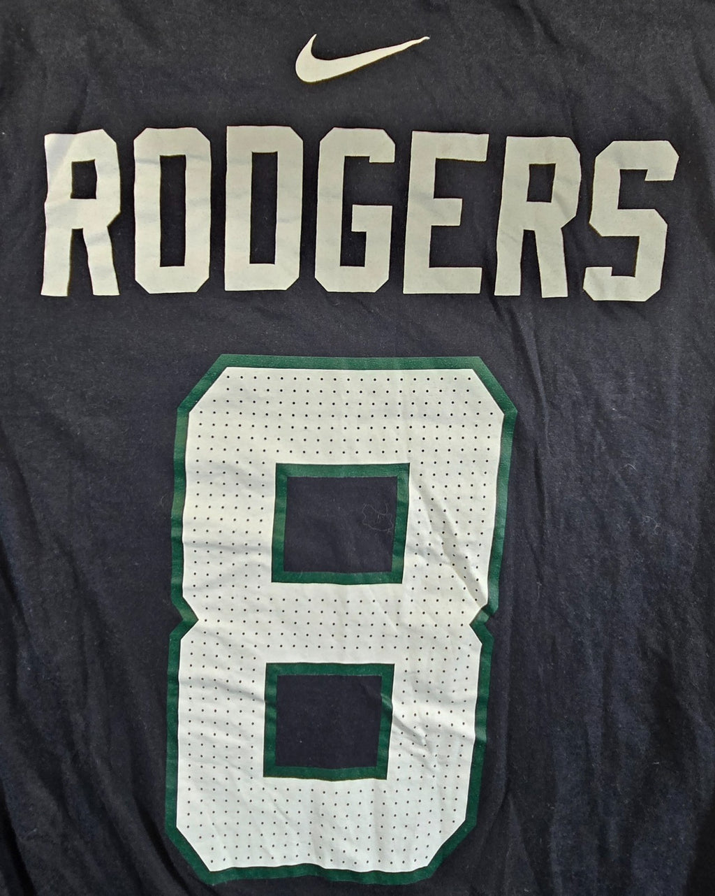 New York Jets Aaron Rodgers #8 T Shirt Nike Black NFL Football Tee Mens Small