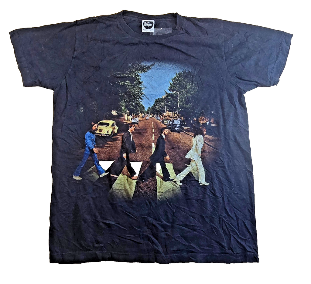 Vintage 2005 The Beatles Abbey Road T Shirt Black Classic Rock Band Musi Tee S/M