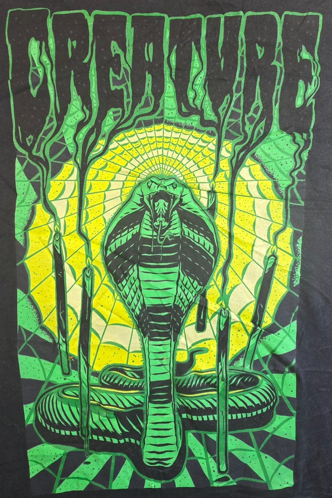 Creature Skateboards T Shirt Medium Black Cobra Snake Logo Skate Streetwear Tee