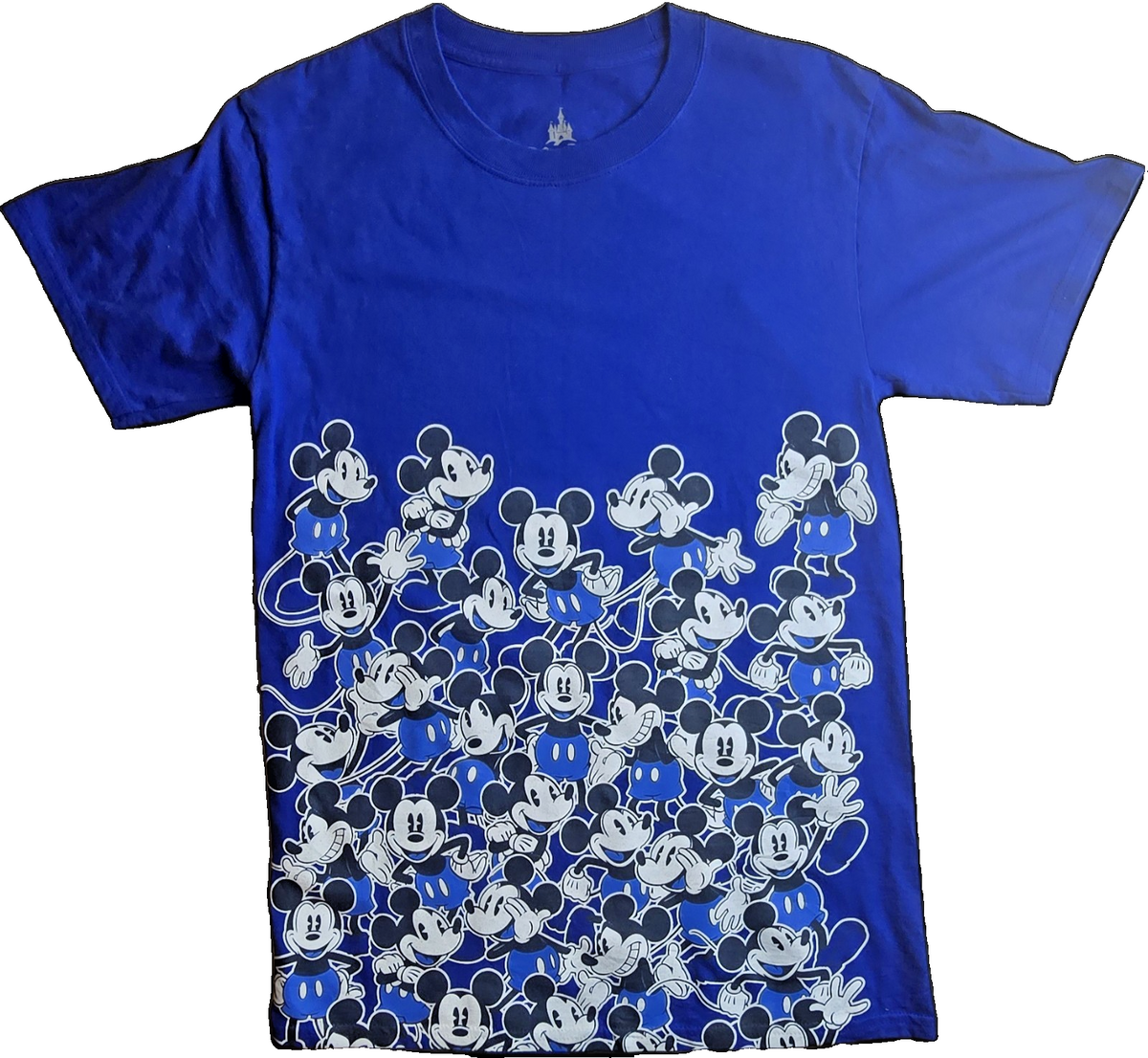 Disney Parks Men's Mickey Mouse Graphic Print Blue Crew Neck T-Shirt S