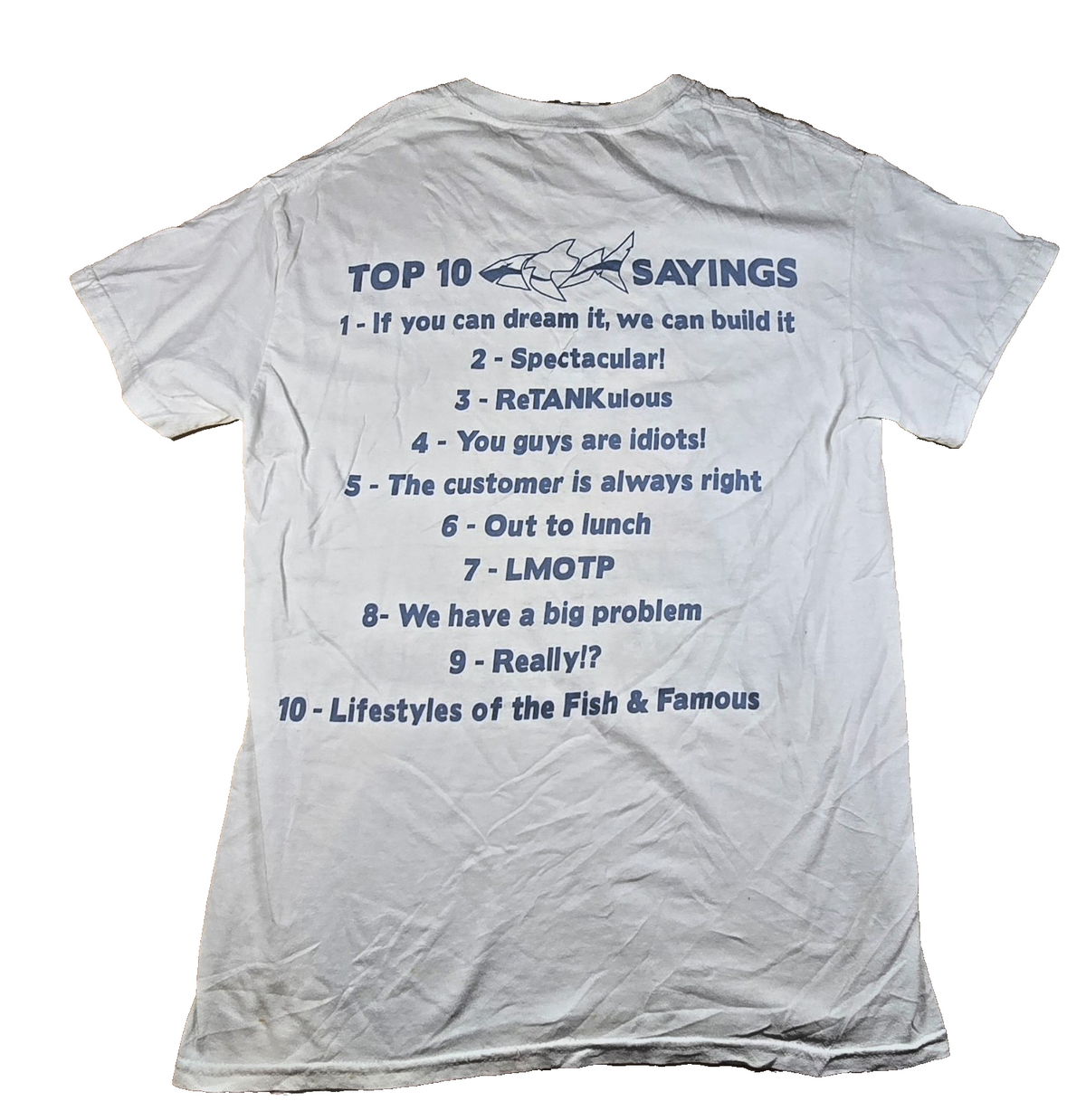 ATM Tanked Gang T Shirt Small S White Gildan Heavy Cotton Aquarium TV Show Tee