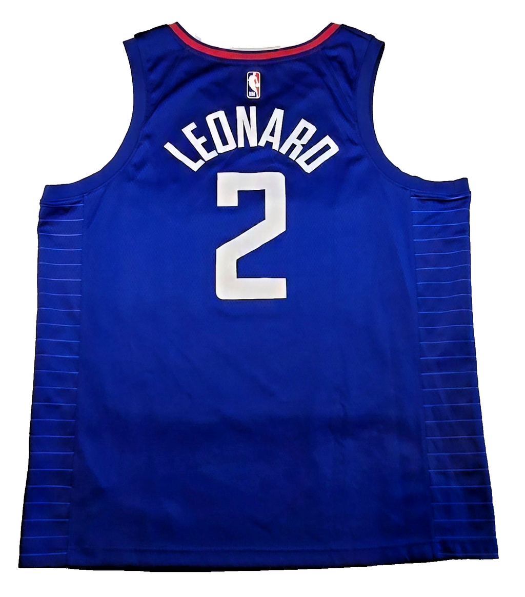 LA Clippers Kawhi Leonard #2 Nike NBA Basketball Jersey Blue Size 52
