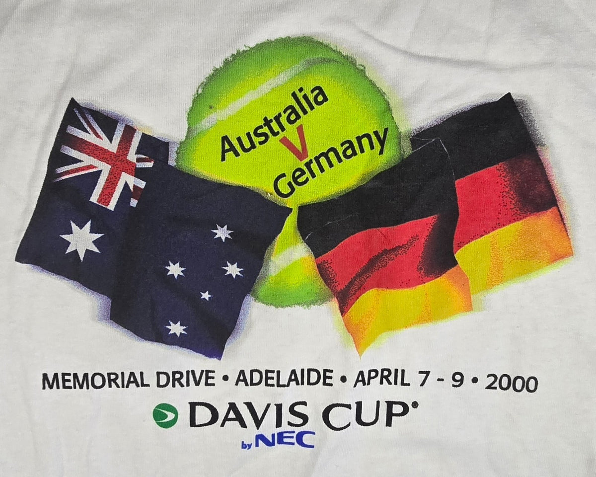 Vintage 2000 Davis Cup Australia Germany Tennis T Shirt S Adelaide NWT Y2K