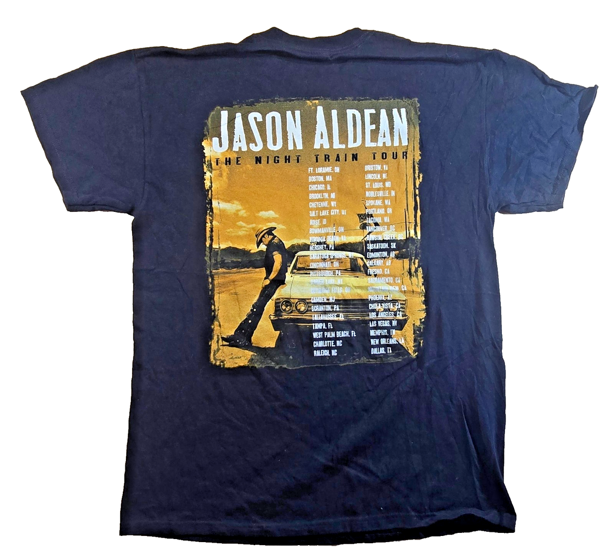 Jason Aldean Night Train Tour T Shirt Medium M Anvil Black Country Music Tee