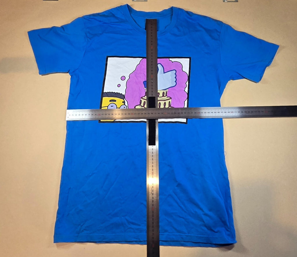 Bart Simpson T Shirt Facebook Like Cake Graphic Tee Blue Colour Funny Parody MED
