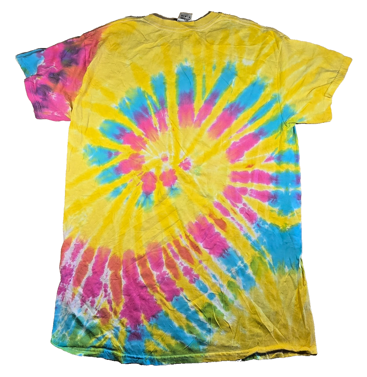 Washington T Shirt Medium M Tie Dye Colortone Yellow Pink Blue Graphic Tee