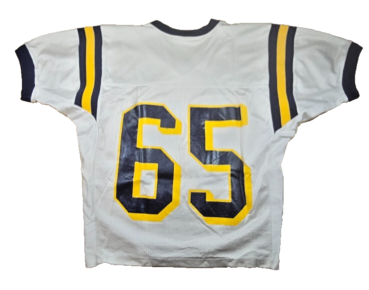 Crestwood #65 American Football Jersey Russell Athletic Grey Yellow Vintage Styl