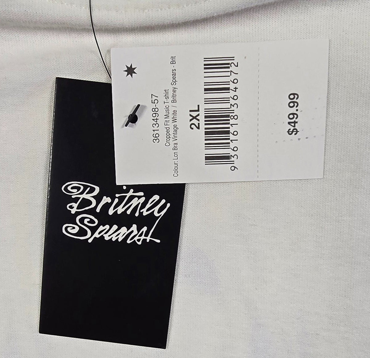 Britney Spears T Shirt 2XL White Pop Music Graphic Tee Double Sided Portrait
