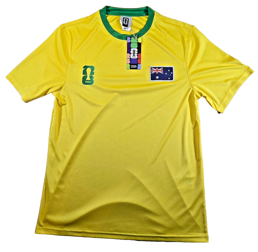 FIFA Australia Socceroos Football Jersey Medium M Yellow Official Licensed NWT