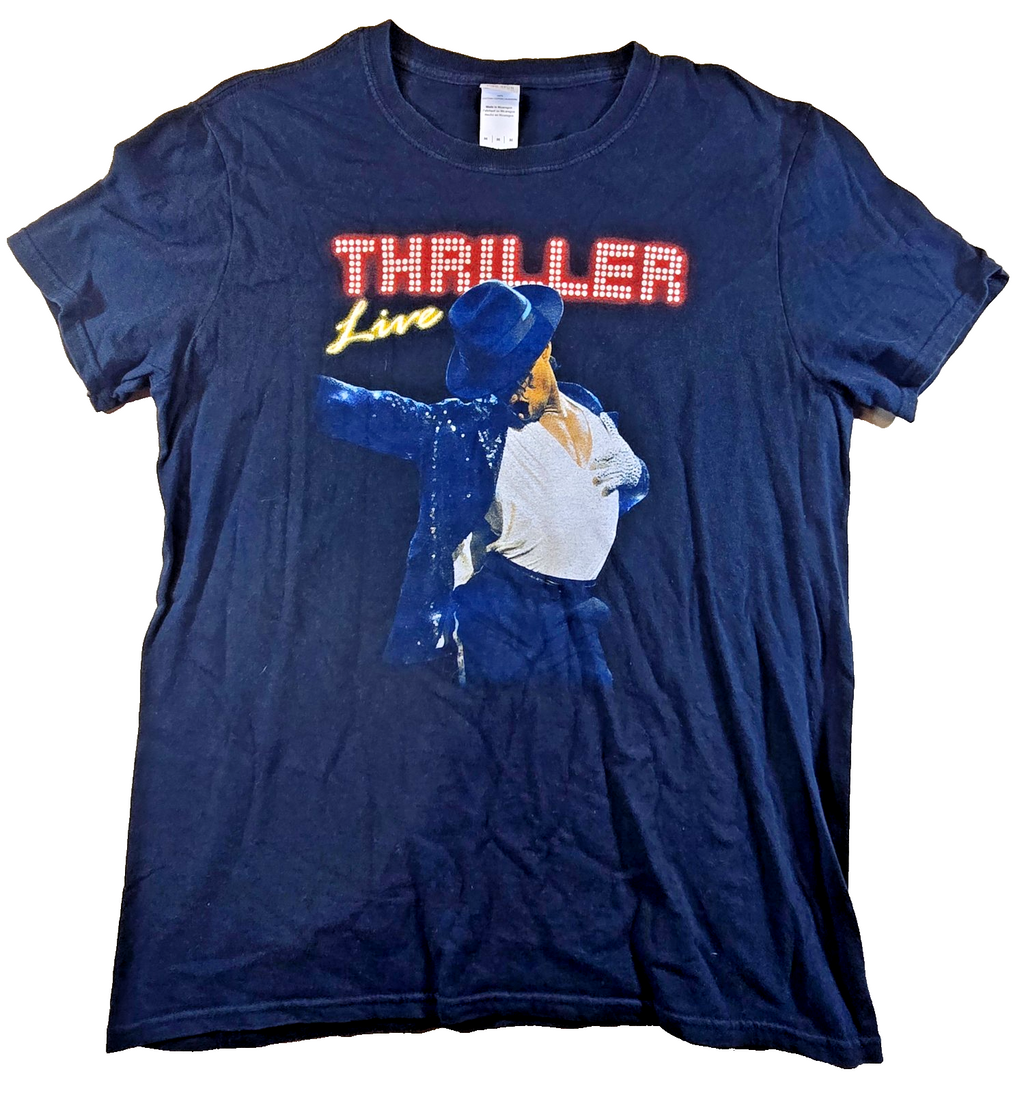 Michael Jackson Thriller Live T Shirt Medium M Black Gildan Softstyle Pop Music