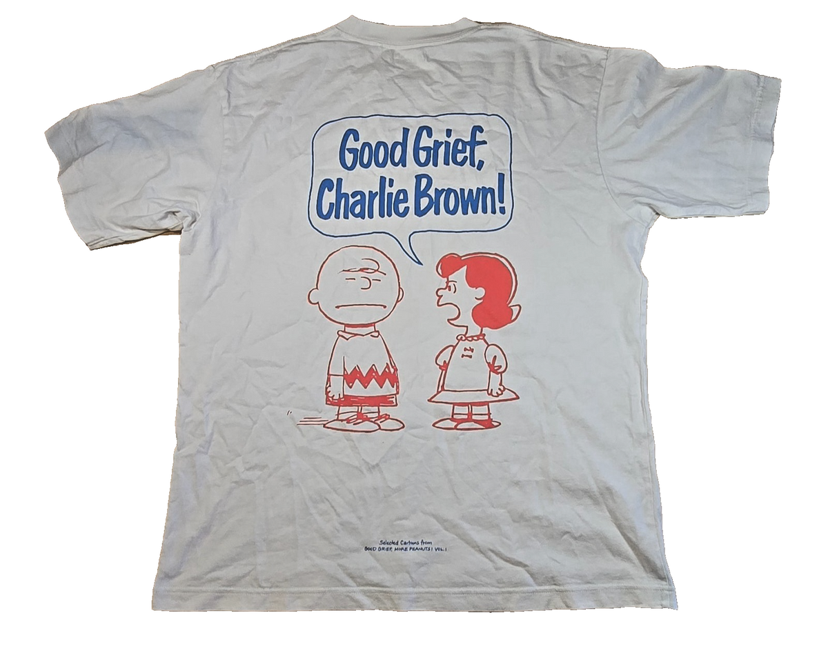 Uniqlo UT Peanuts Charlie Brown T Shirt Good Grief Snoopy White Graphic Tee Sz M