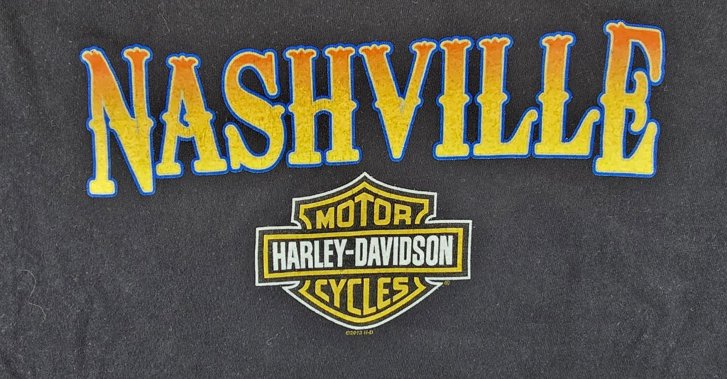 Harley Davidson Nashville T Shirt 2XL Black Boswell's Tennessee Guitar Tee