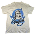 Britney Spears T Shirt Medium M White Portrait Butterflies Pop Music Singer Tee