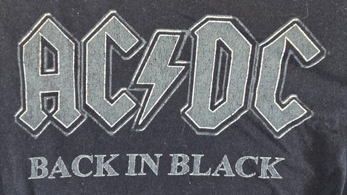 AC/DC Back In Black T Shirt Small S Black 2018 Official Licensed Rock Band Tee