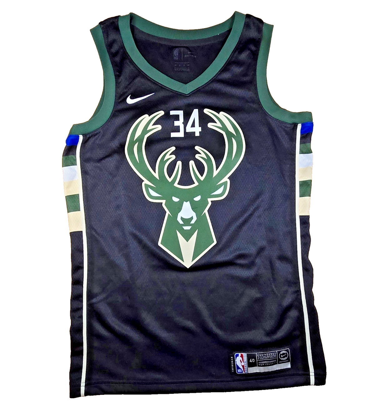 Nike NBA Milwaukee Bucks Giannis Antetokounmpo #34 Basketball Jersey Size 40