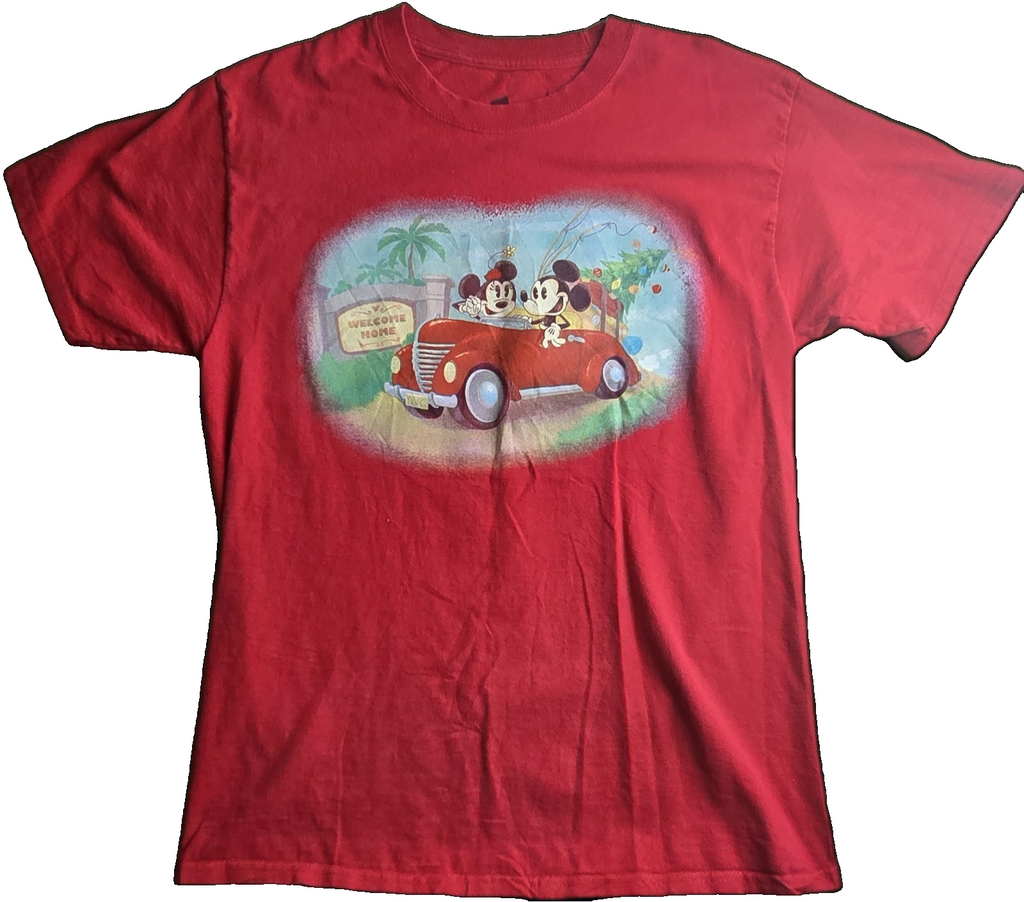 Disney DVC Merry Member Mixer 2016 Mickey & Minnie Red T-Shirt Size Medium