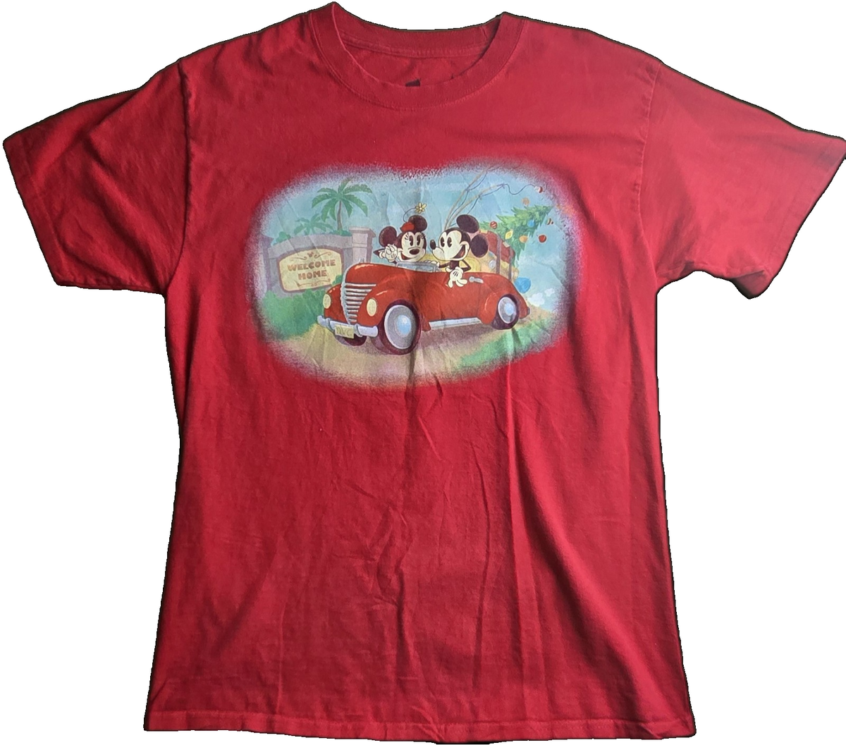 Disney DVC Merry Member Mixer 2016 Mickey & Minnie Red T-Shirt Size Medium