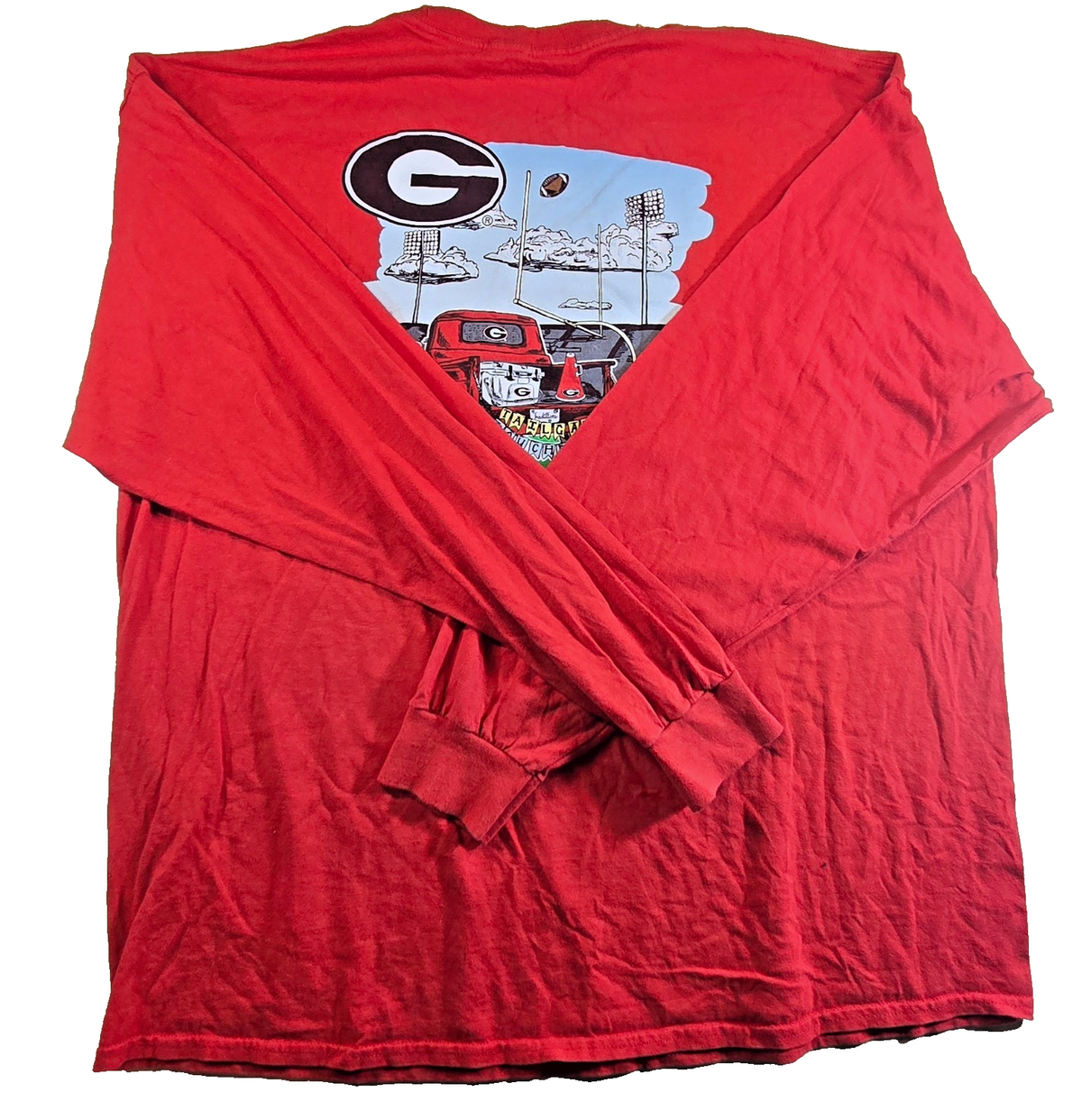 Georgia Bulldogs Long Sleeve T Shirt Red Go Dawgs Football UGA NCAA Approx XL