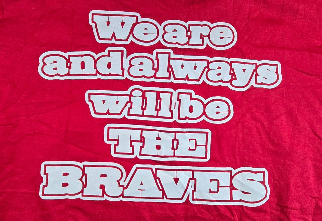 Anvil Braves T Shirt XL Red Double Sided Logo 100% Cotton Sports Team Tee