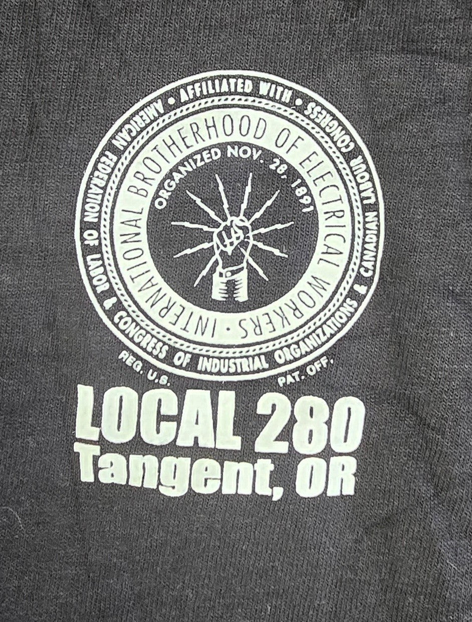 Bayside T Shirt XL Black Electrical Workers Local 280 USA Union Graphic Tee