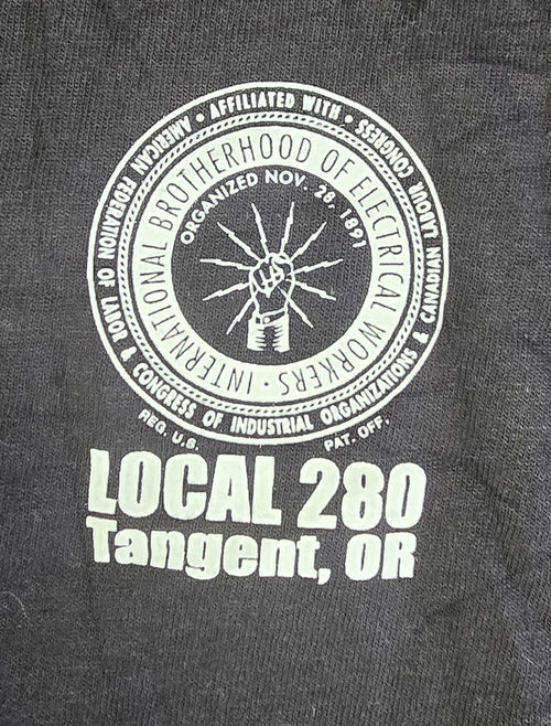 Bayside T Shirt XL Black Electrical Workers Local 280 USA Union Graphic Tee