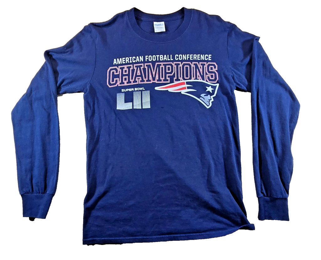 New England Patriots Super Bowl LII AFC Champions Long Sleeve Shirt Small NFL