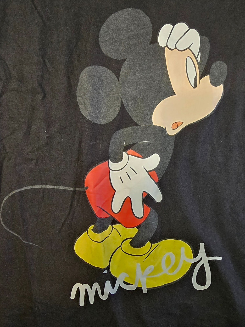 Disney Mickey Mouse T Shirt Mens Medium Black Cotton Graphic Retro Cartoon Tee