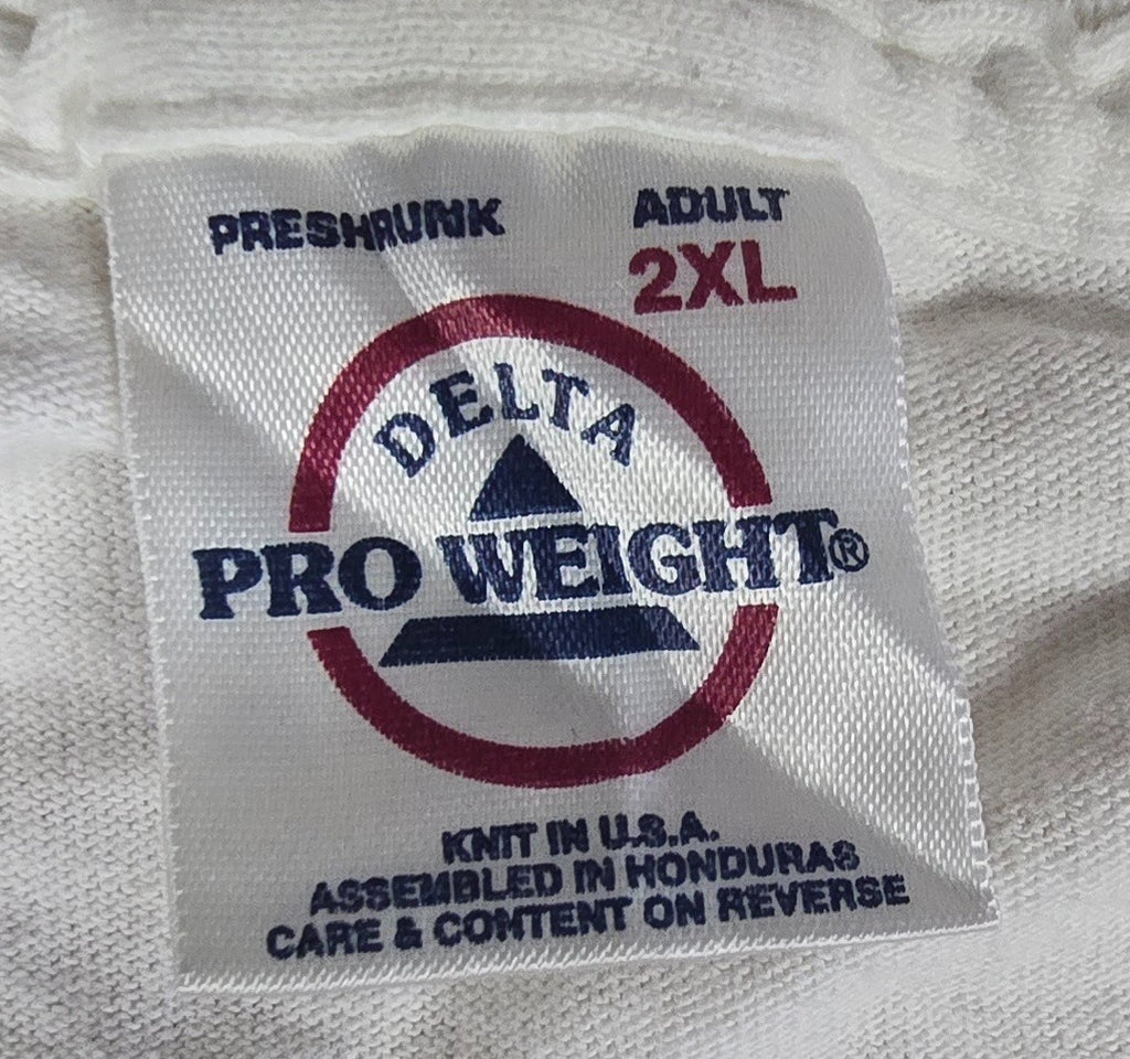 Vintage Hunter T Shirt 2XL White Delta Pro Weight Duck Hunting Rifle USA Tee
