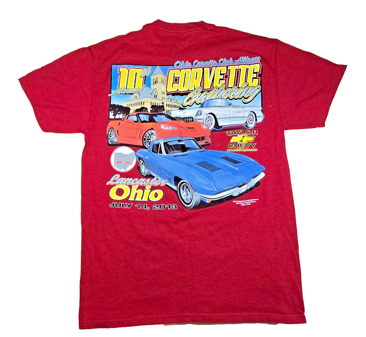 2013 Corvette Gathering T Shirt Gildan Ohio USA Chevy Corvette Car Graphic Tee M