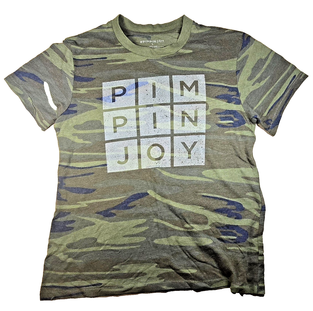 Pimpin Joy T Shirt Large Camo Camouflage Graphic Tee Country Music Lifestyle Shi