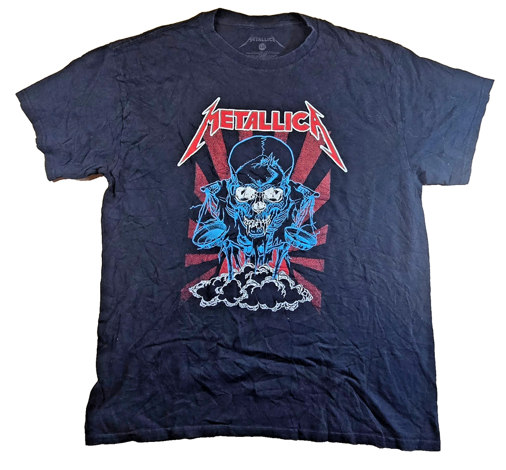 Metallica T Shirt Large L Black Pushead Skull Metal Rock Band Graphic Tee