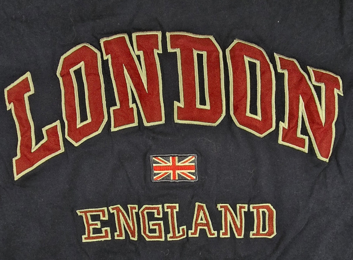 London England T Shirt Medium UK Union Jack British Souvenir Varsity Graphic Tee