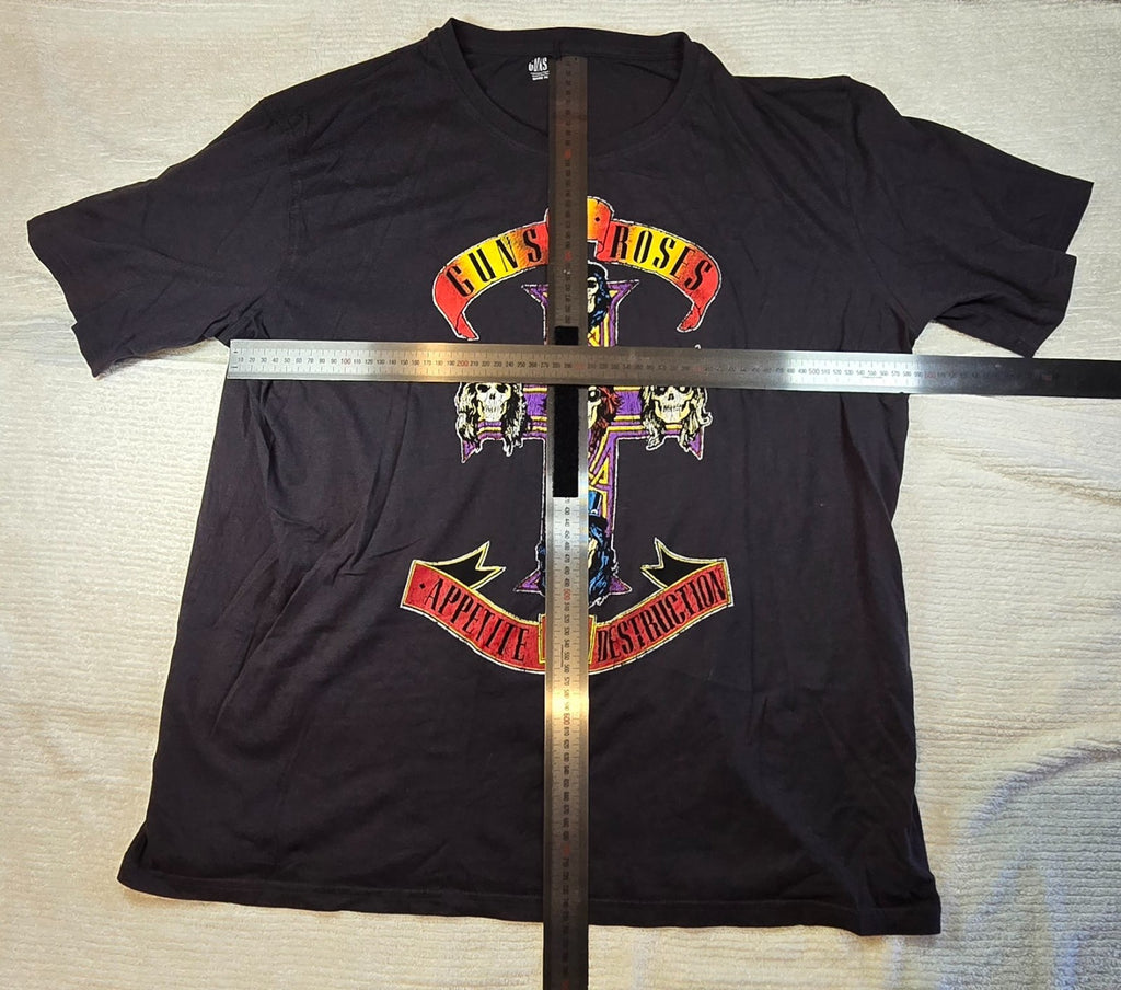 Guns N Roses Appetite For Destruction T-Shirt Mens 4XL Black Rock Band Cotton Te