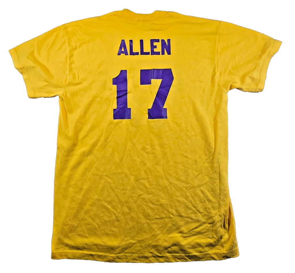 Jerzees Lakers 17 Allen Soccer T Shirt Medium M Yellow USA Style Sports Tee
