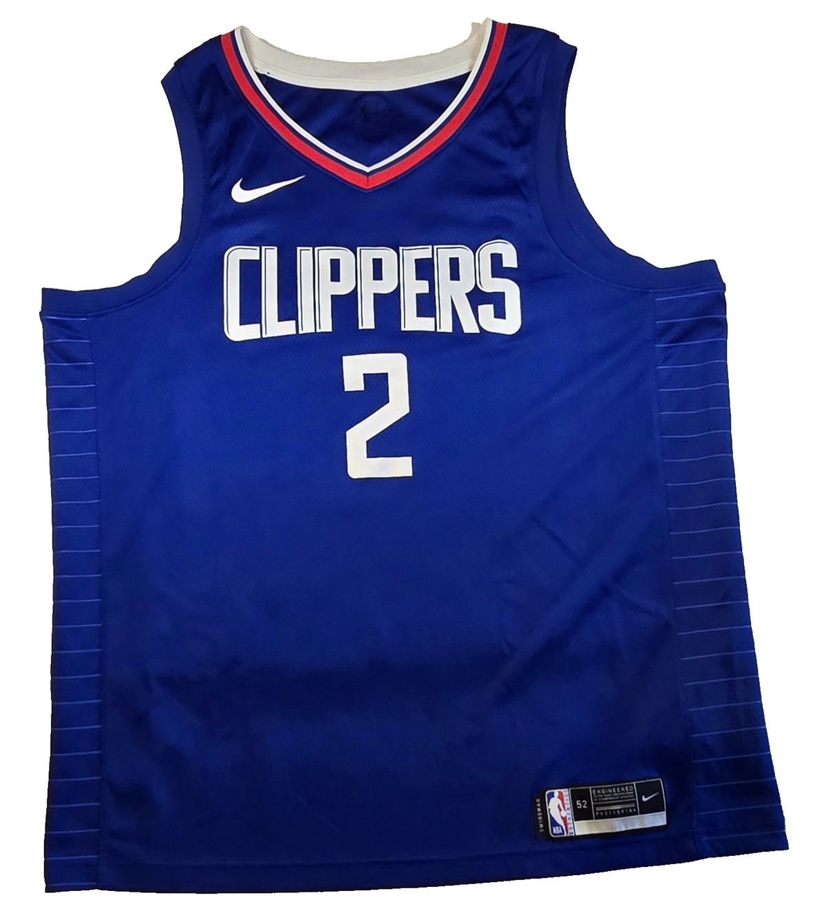 LA Clippers Kawhi Leonard #2 Nike NBA Basketball Jersey Blue Size 52