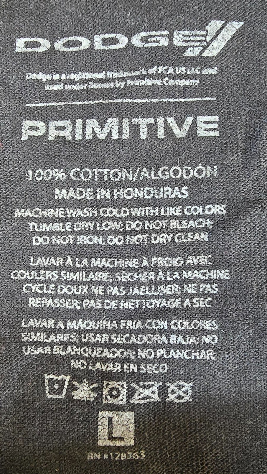 Primitive x Dodge T Shirt Large L Black 100% Cotton Skate Streetwear Logo Tee