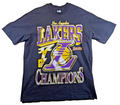 New Era LA Lakers Champions T Shirt Medium M Black NBA Basketball Graphic Tee