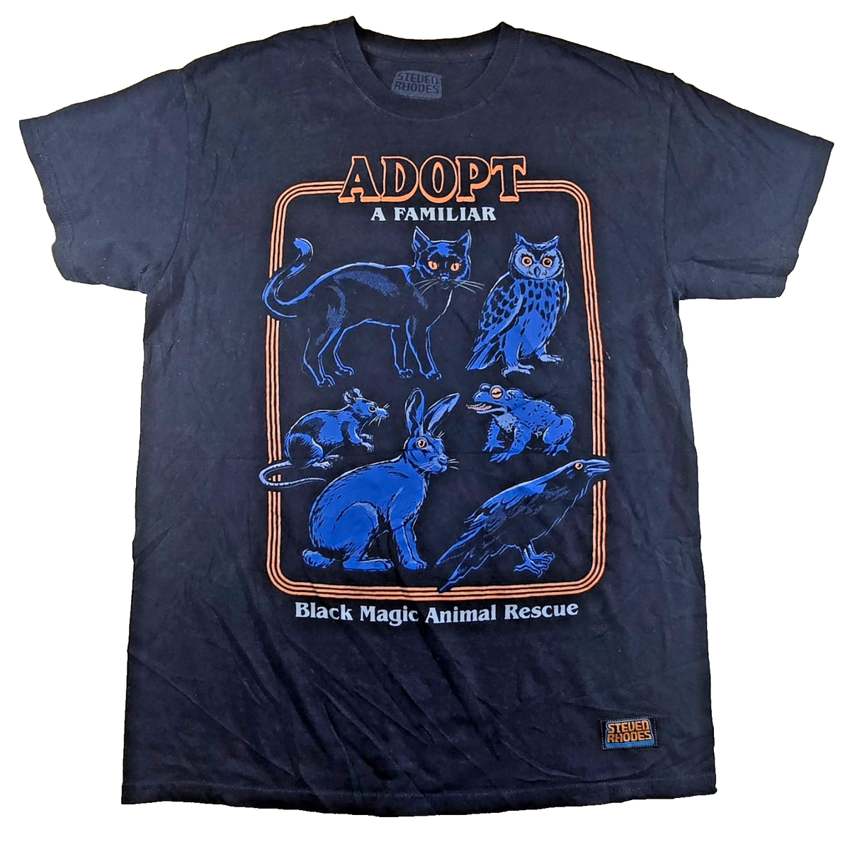 Steven Rhodes Adopt A Familiar T Shirt Black Medium M Black Magic Animal Rescue