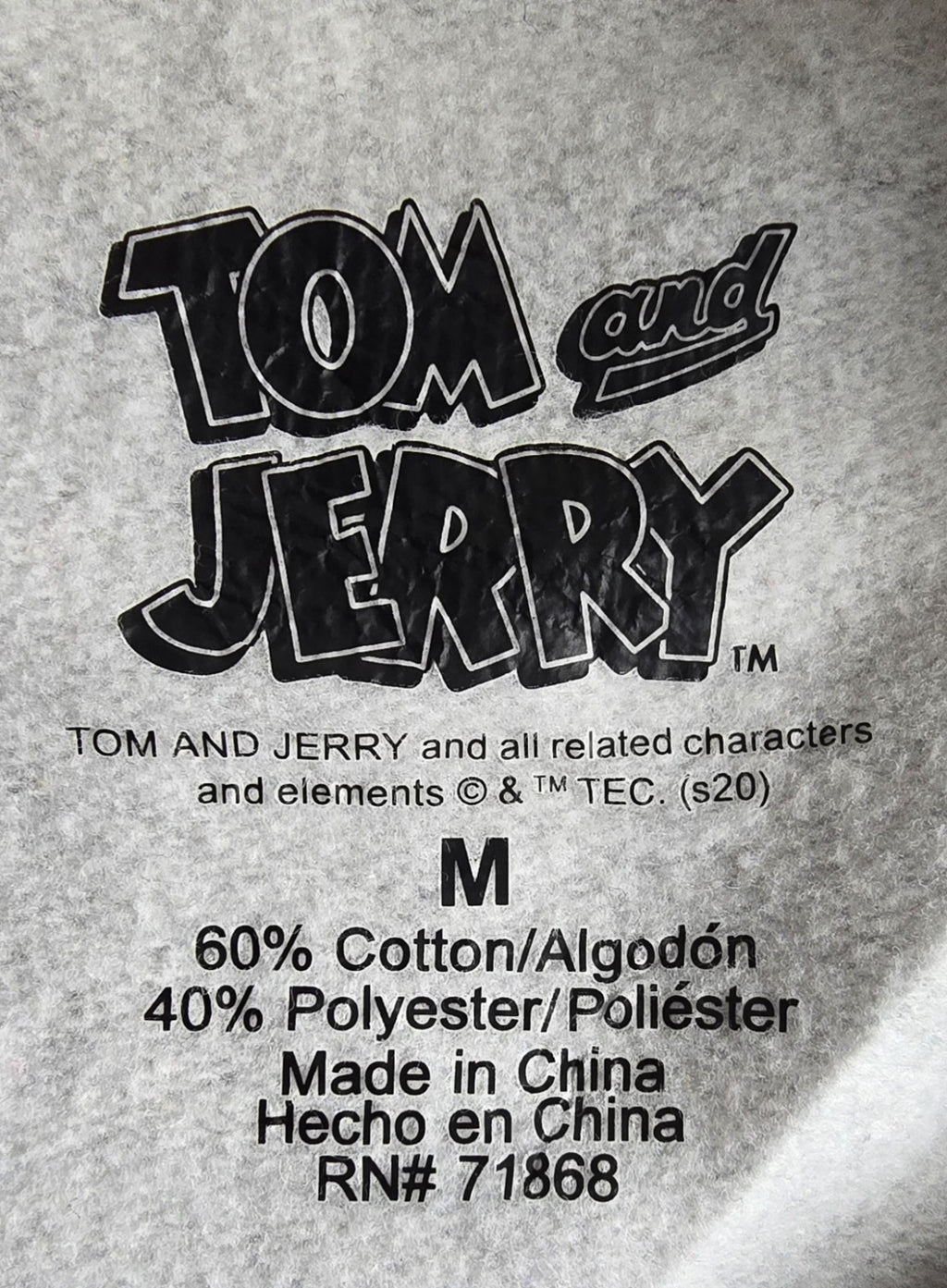 Tom & Jerry Women’s Grey Graphic Fleece Crew Neck Pullover Sweatshirt Size M