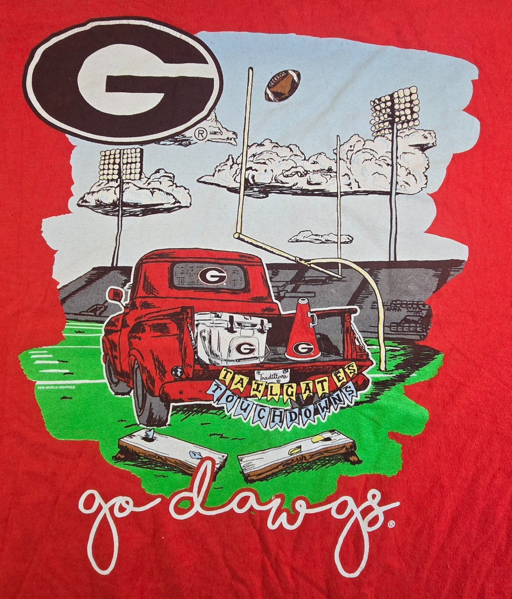 Georgia Bulldogs Long Sleeve T Shirt Red Go Dawgs Football UGA NCAA Approx XL