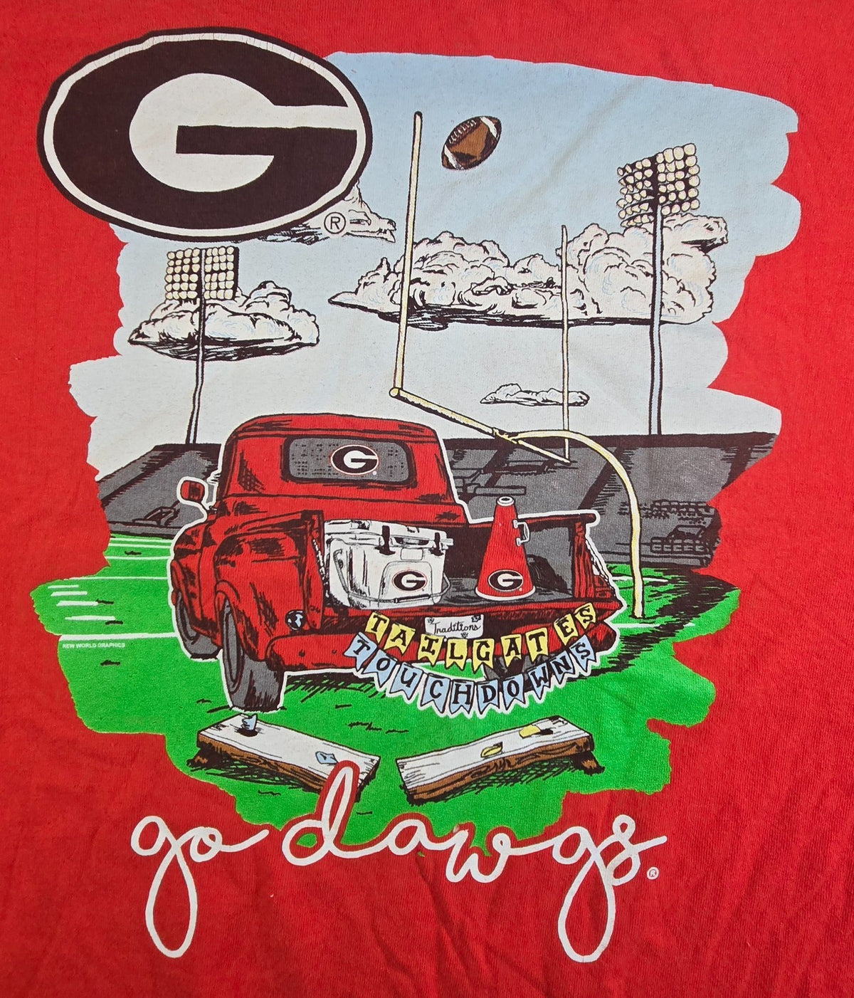 Georgia Bulldogs Long Sleeve T Shirt Red Go Dawgs Football UGA NCAA Approx XL