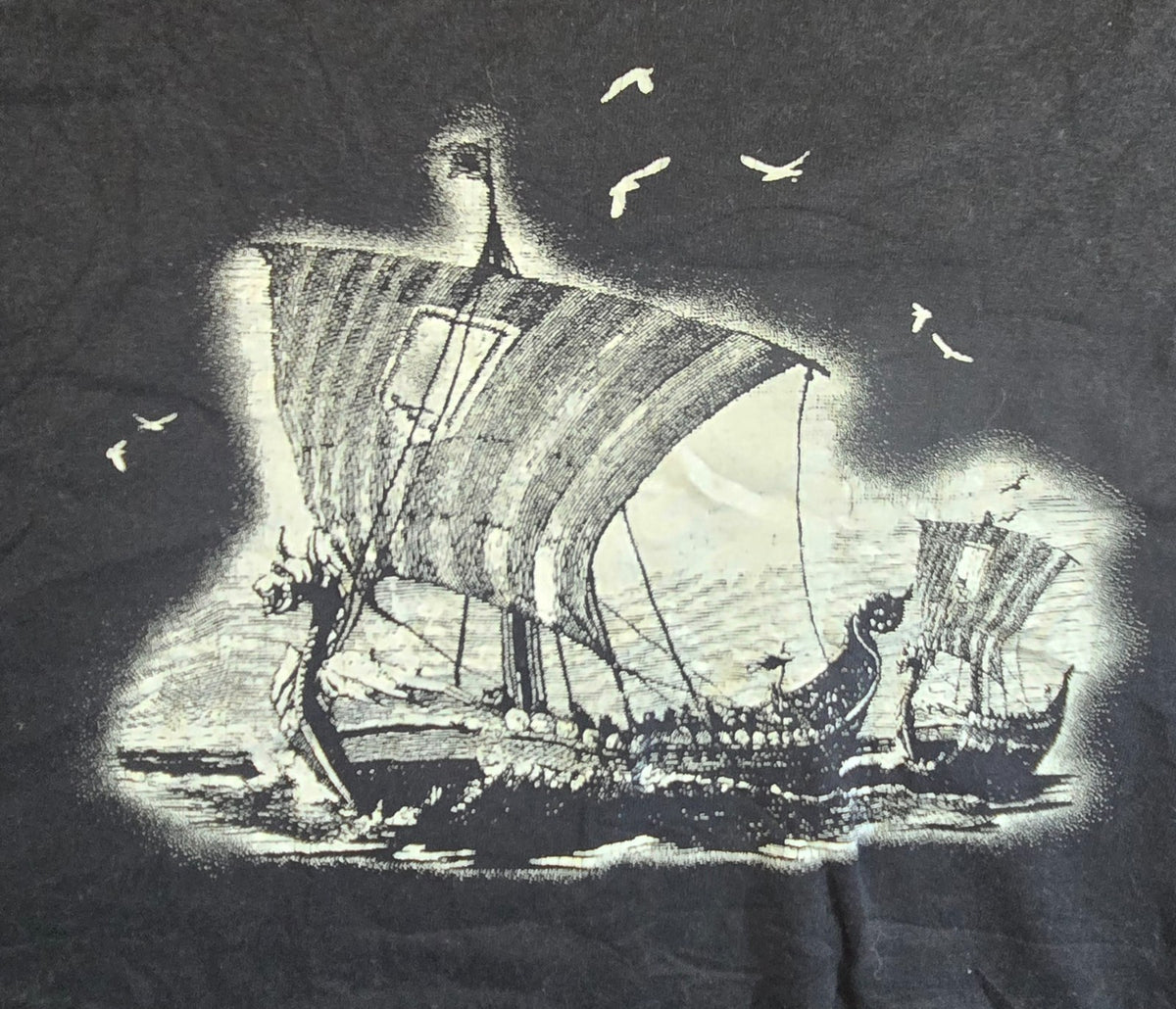 The Viking World Tour T Shirt XL Black Anvil Norse Viking Ship Double Sided Tee