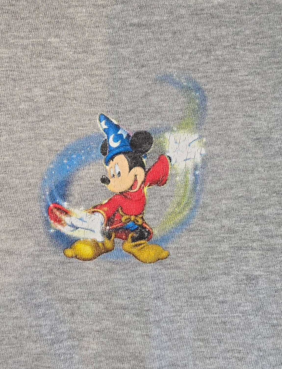 Disney Parks Mickey Mouse Sorcerer T Shirt M Grey Long Sleeve Walt Disney World