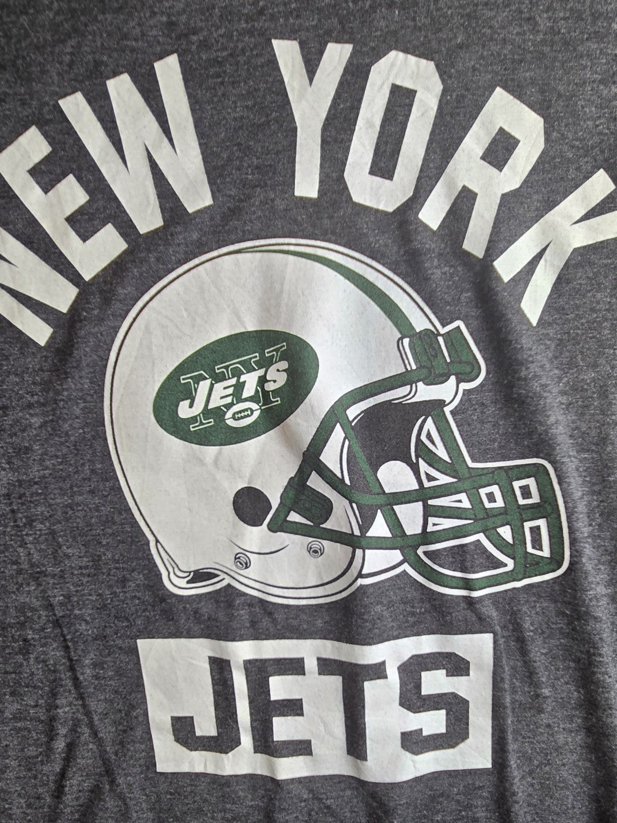 NFL New York Jets Men's Graphic Logo Grey Crew Neck T-Shirt Short Sleeve XL