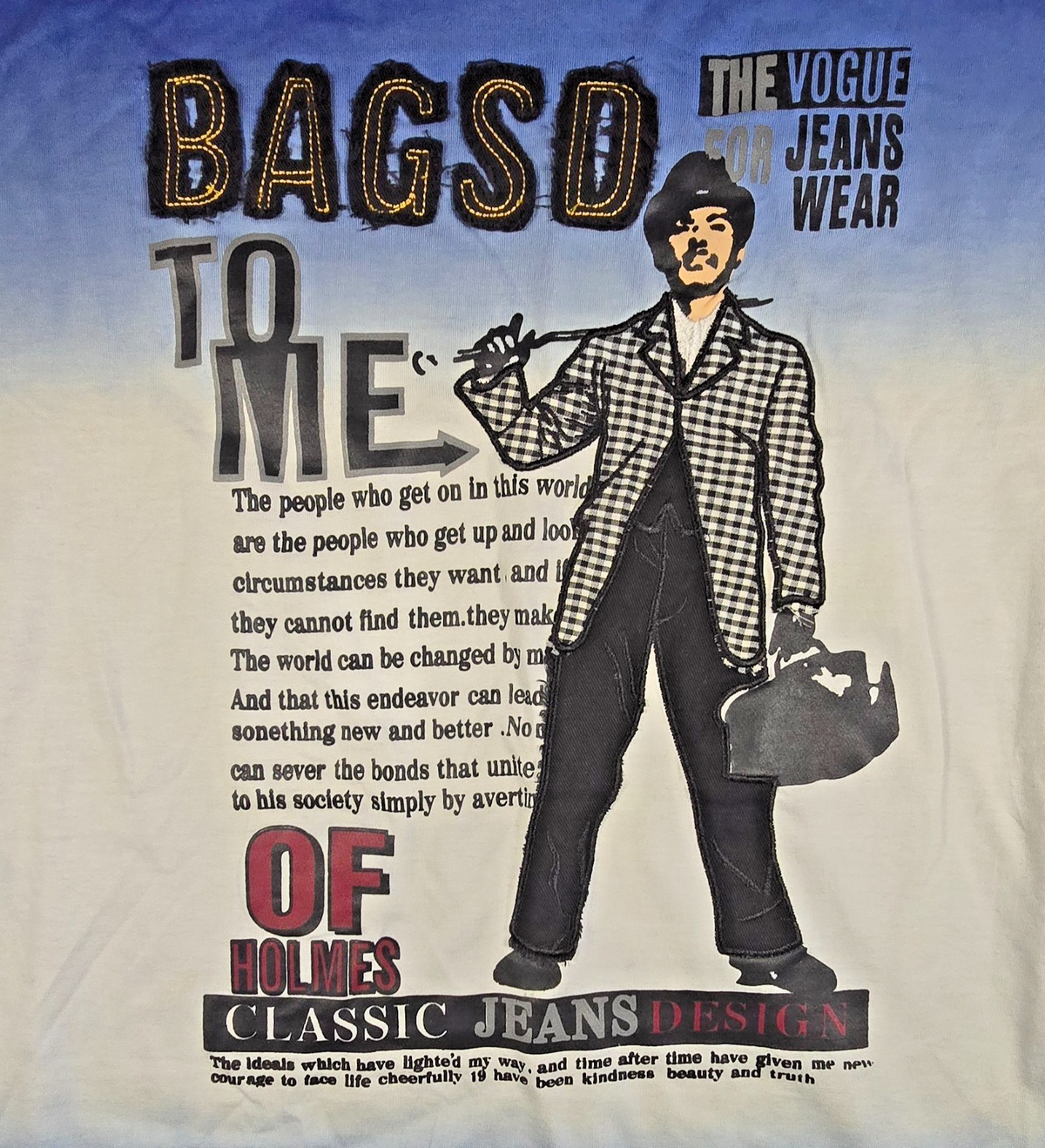 BAGSD Graphic T Shirt Blue White New With Tags Jeans Streetwear Fashion Tee lge