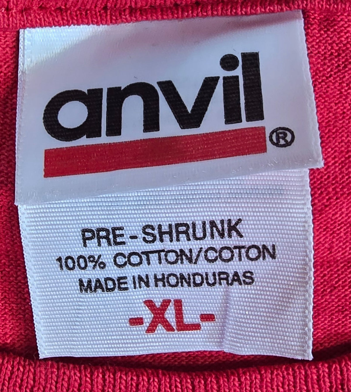 Anvil Braves T Shirt XL Red Double Sided Logo 100% Cotton Sports Team Tee